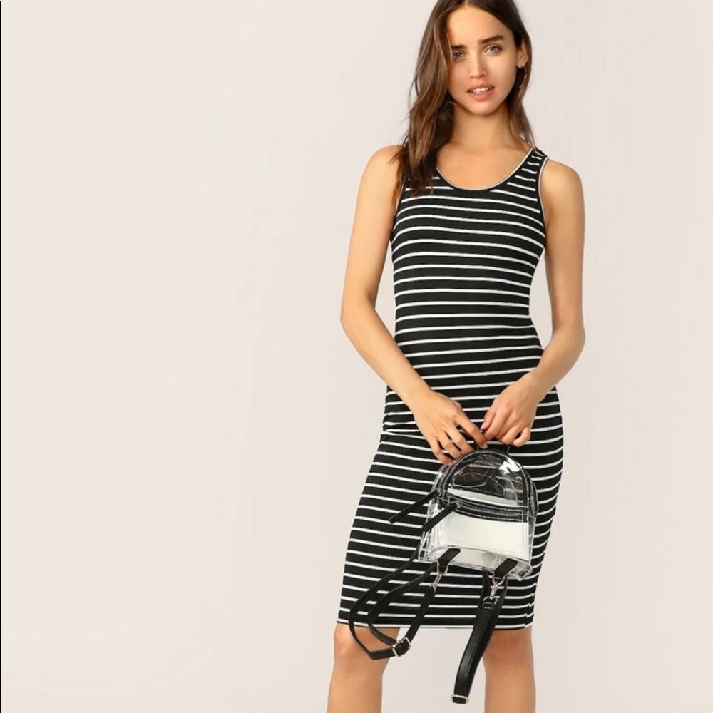 Striped tank bodycon mini dress